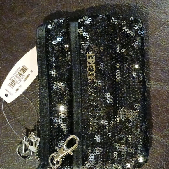 Victoria's Secret Handbags - Victoria's Secret Black Sequined coin Pouch